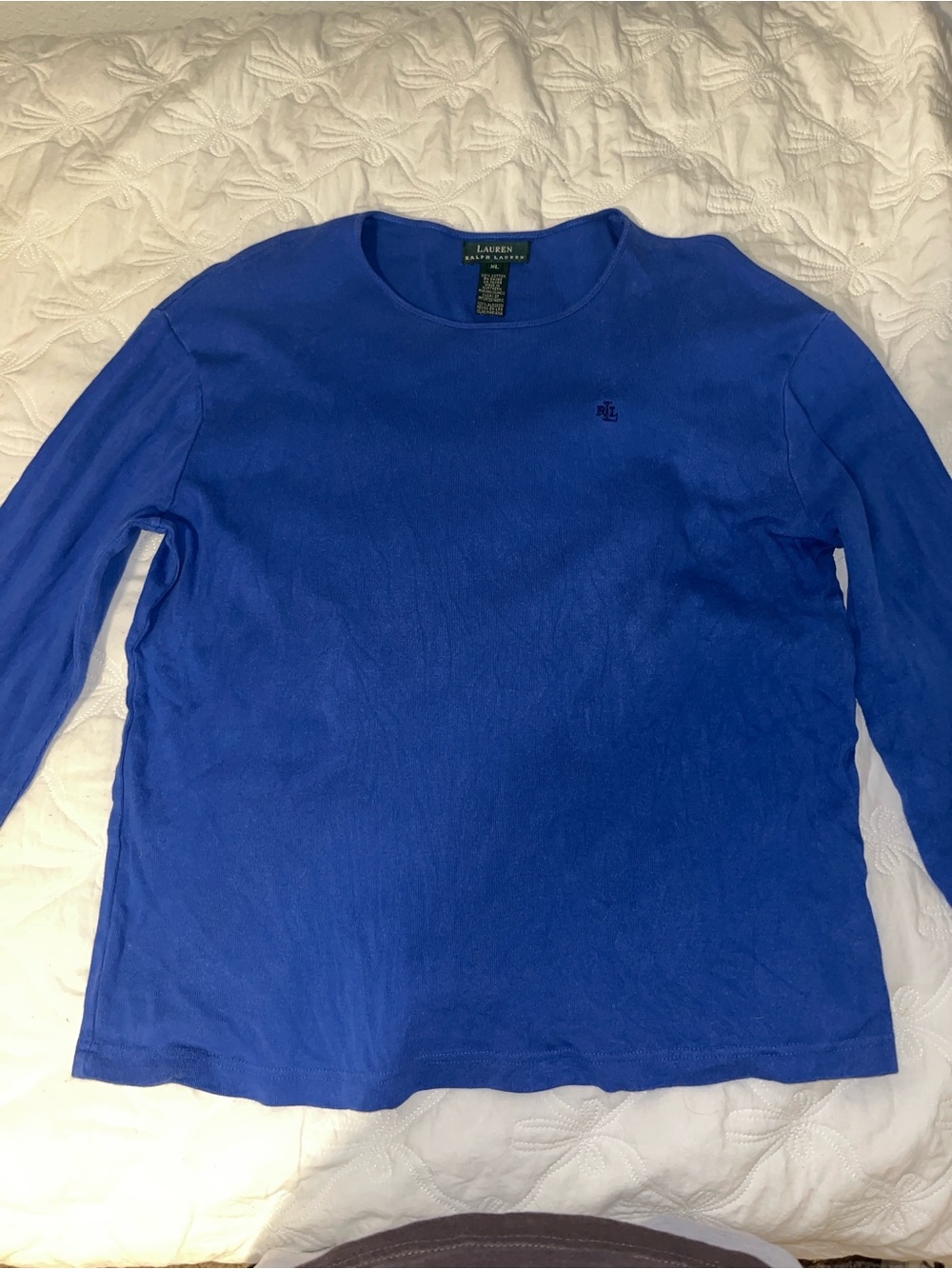 Lauren Ralph Lauren Cobalt Long-Sleeve Crewneck Top
